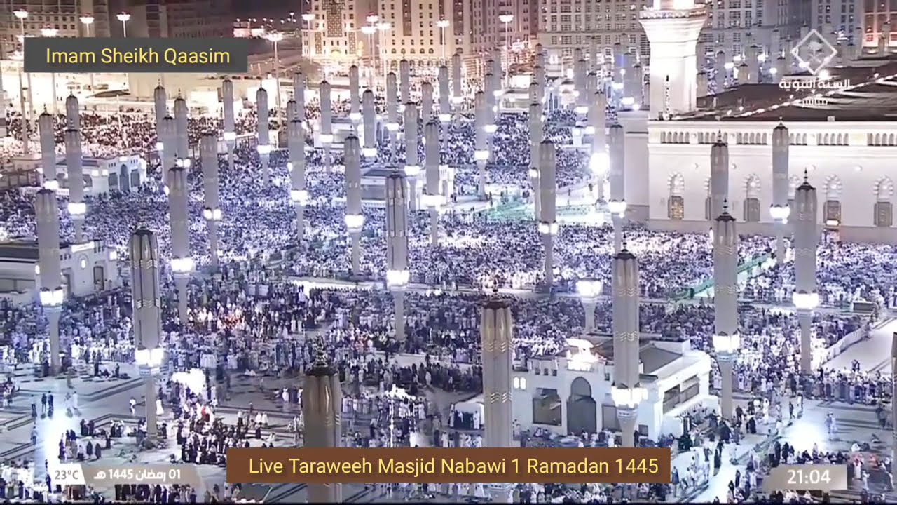 Taraweeh 1 Ramadan 1445, Sheikh Qaasim; Live Masjid Nabawi #ramadan #madina ‎@seputarharamain 