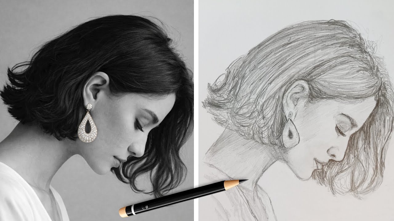 Pencil Portrait Drawing