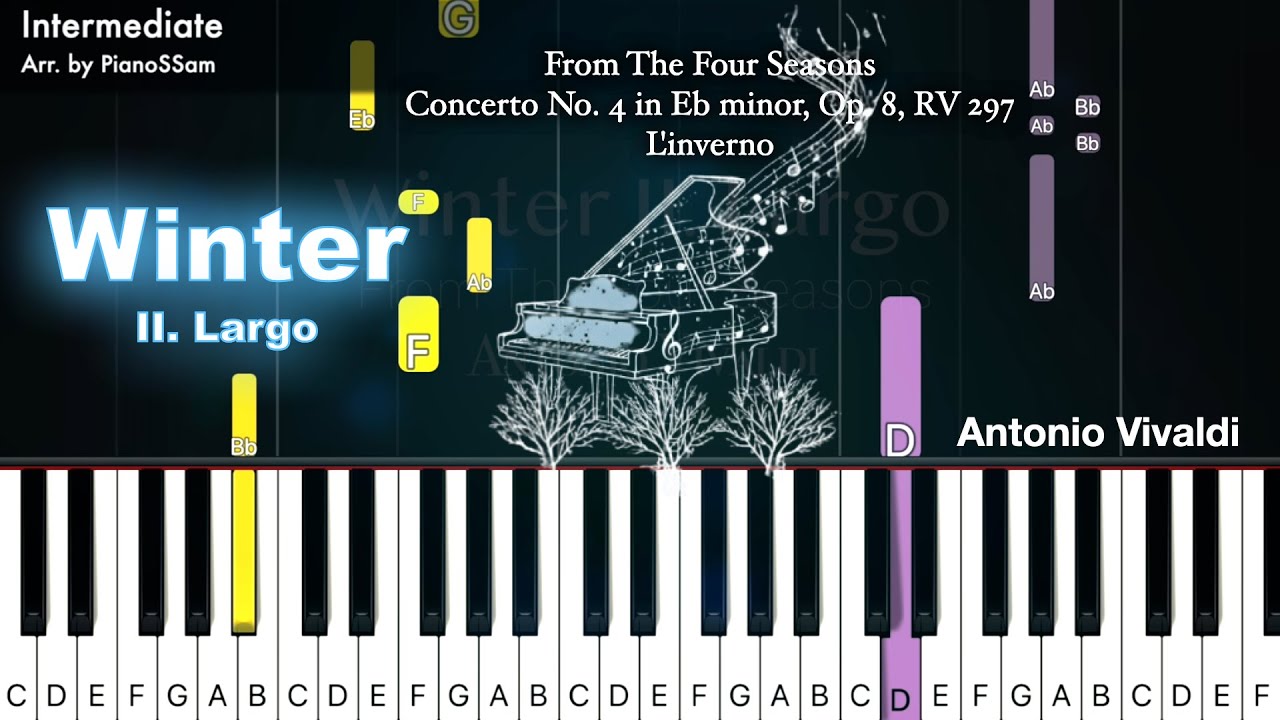 [Intermediate] Winter from the Four Seasons (Largo) - Antonio Vivaldi | Piano Tutorial