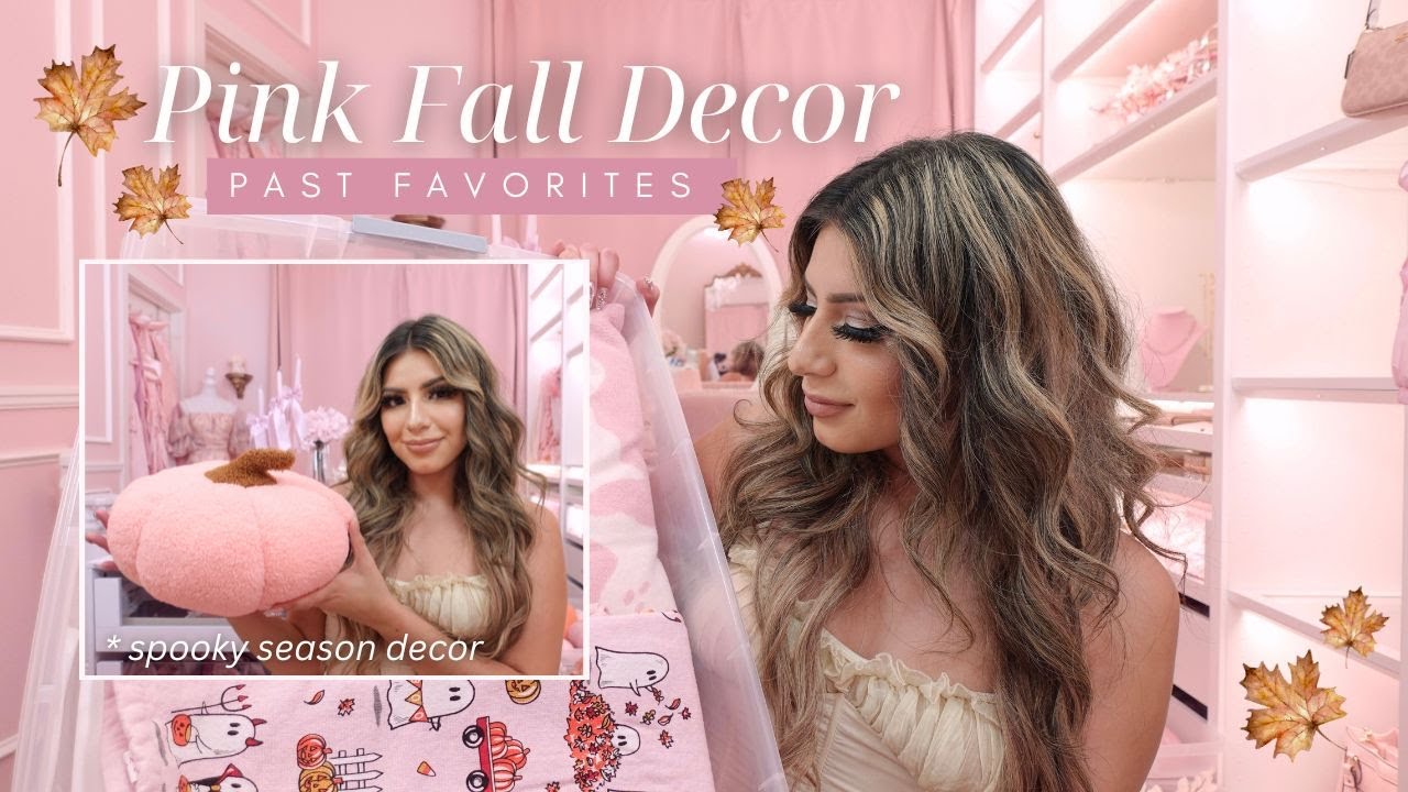 GIRLY FALL DECOR COLLECTION 🍂 Pink, Cozy & SO Aesthetic (Declutter With Me!)