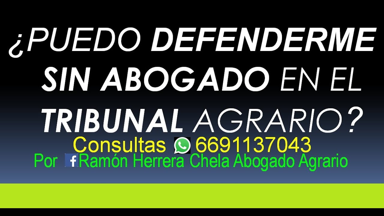 ¿Puedo defenderme sin abogado en el Tribunal Agrario?