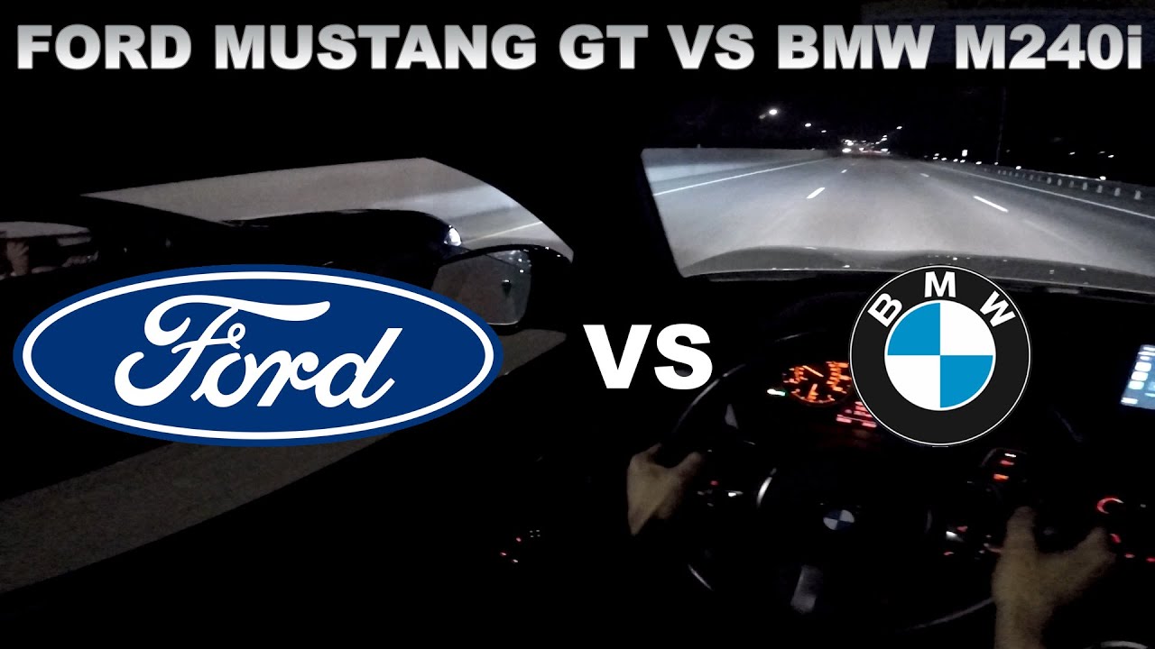 BMW M240i bm3 E30 vs. Ford Mustang GT Tuned + NOS