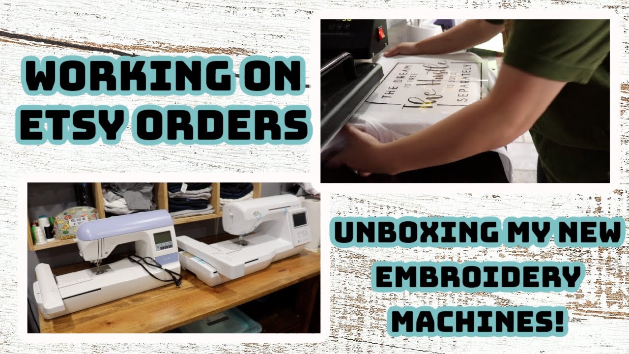 Working On Etsy Orders / Unboxing My New Embroidery Machines / Baby Lock Flourish II / Studio Vlog