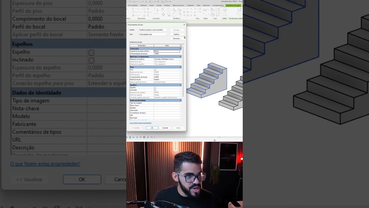 03 escadas mais comuns no Brasil #bim #revit #design #architecture #3d #familiasderevit