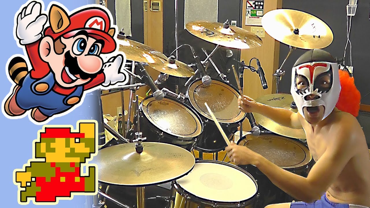 【マリオドラム】スーパーマリオブラザーズ1から3メドレーを激しく叩いてみた！Mario Drums - Super Mario Bros 1 to 3