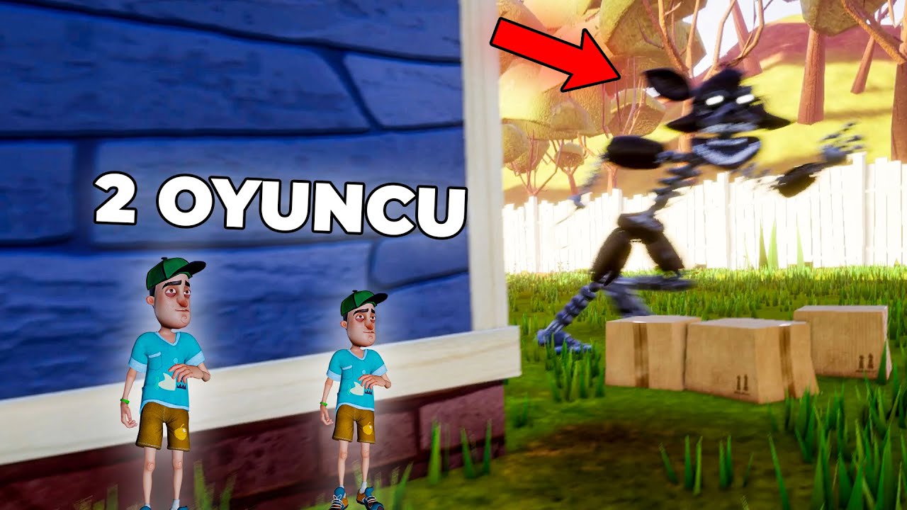2 OYUNCU vs KAFAYI SIYIRMIŞ FOXY! | Hello Neighbor Mod
