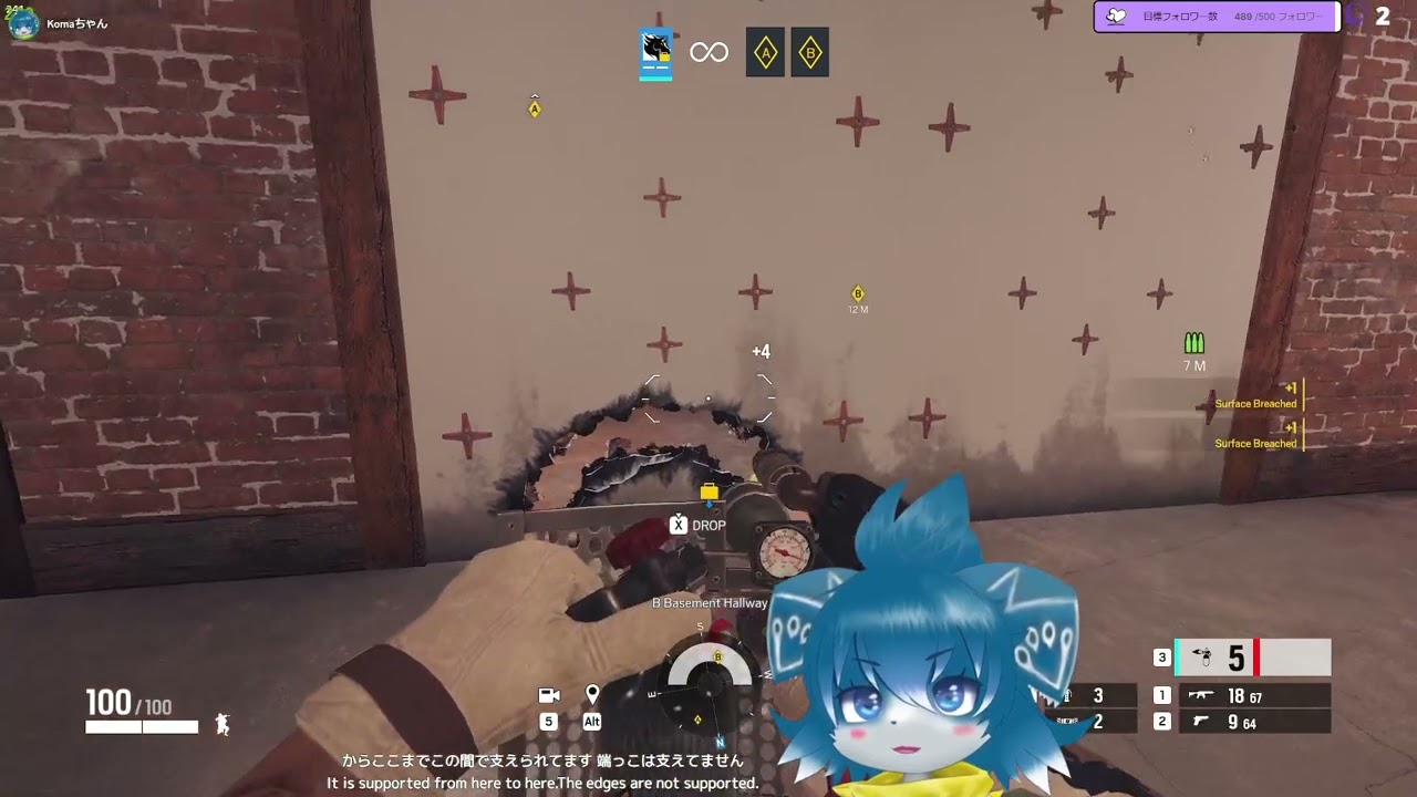 こまちゃんが補強壁の仕様について調べました。マーベリック最速補強壁割り方法 #狛風太郎 #レインボーシックスシージ #Twitch #切り抜き