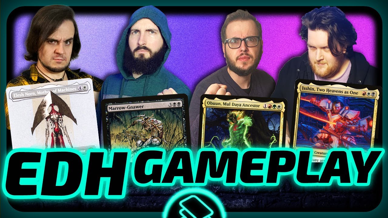 Elesh Norn vs Marrow-Gnawer vs Obuun vs Isshin [EDH/Commander, Magic the Gathering Gameplay 2023]