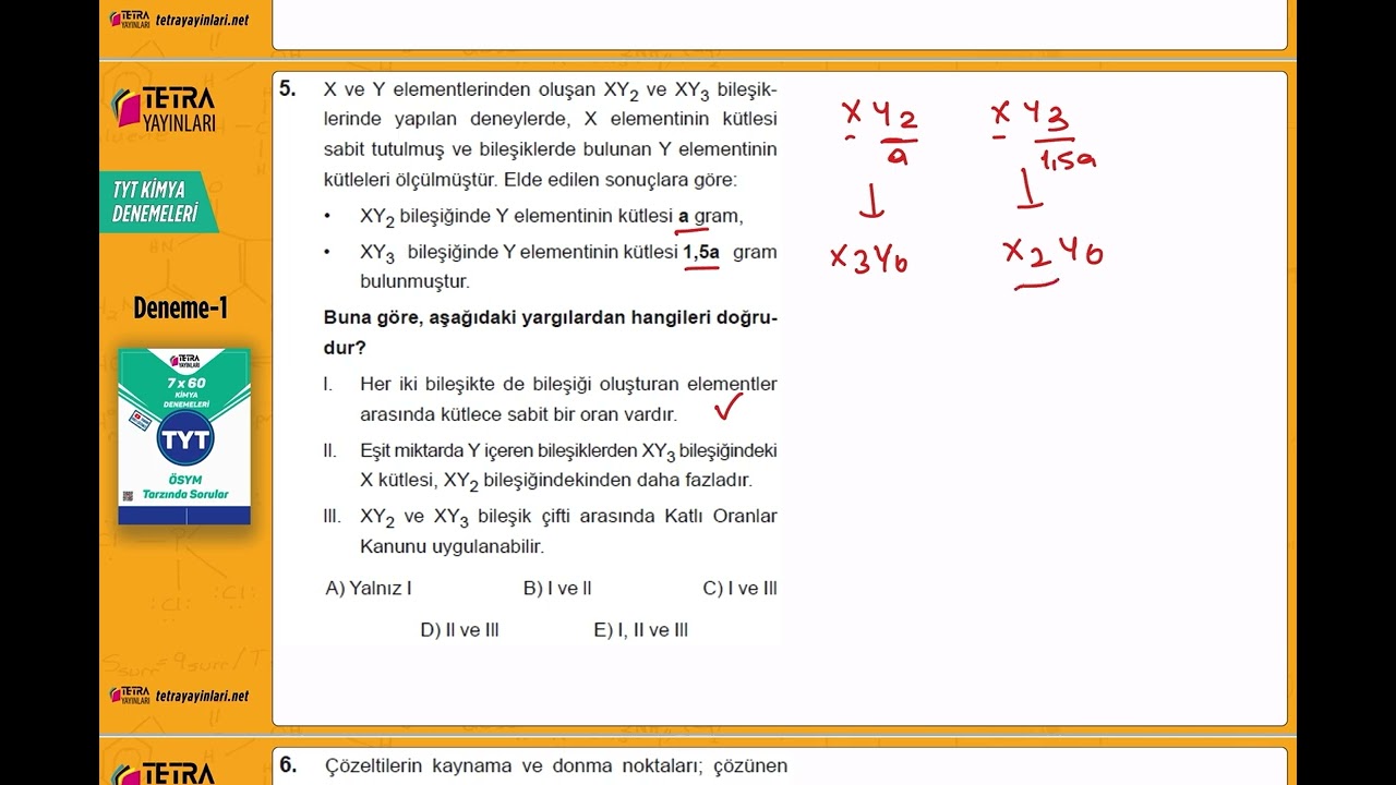 Tetra Yayınları TYT Kimya 12. Deneme Çözümü 🔬 ÖSYM Tarzı Full Anlatım