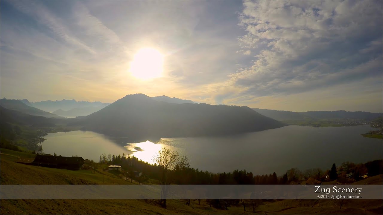 4K Lake Ägerisee, Zug SWITZERLAND アルプス山脈 dji airview