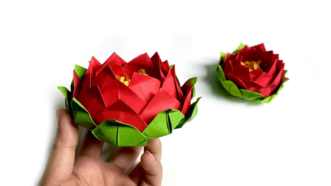 Lotus Flower Origami DIY| Paper Flower DIY|| How To Make Beautiful Lotus Flower