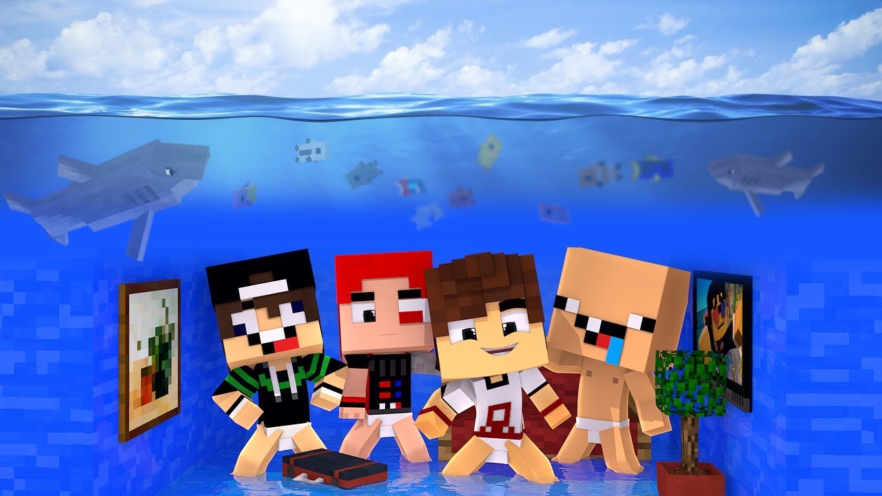 The babies made a house camouflaged out of water!!! - Minecraft