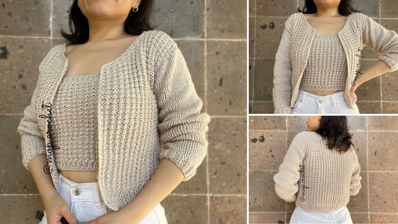 Cardigan a Dos Agujas | Tricot | Punto Arena | Diestra