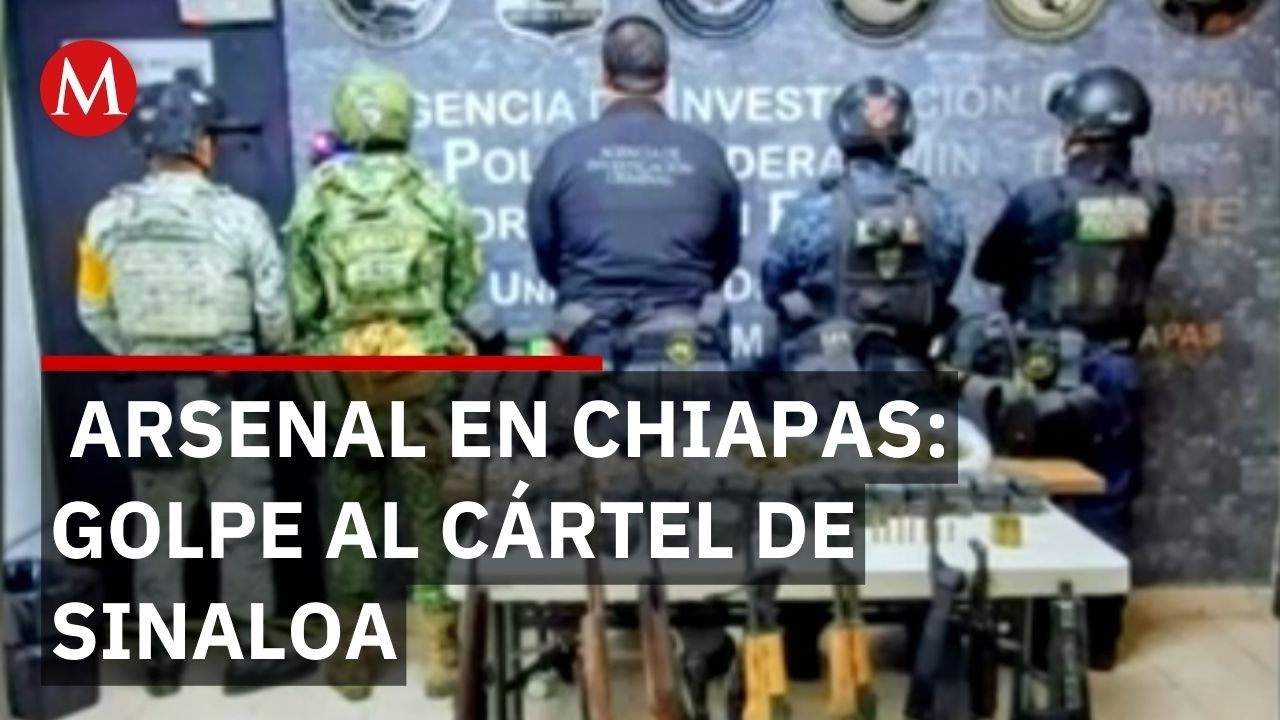 Aseguran arsenal del Cártel de Sinaloa en Villaflores, Chiapas; incautan AK-47 y camionetas