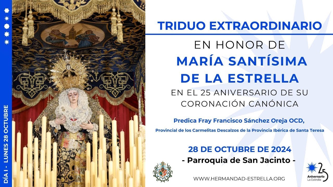 Solemne triduo en honor a María Stma. de la Estrella por el 25 aniversario de su Coronación Canónica