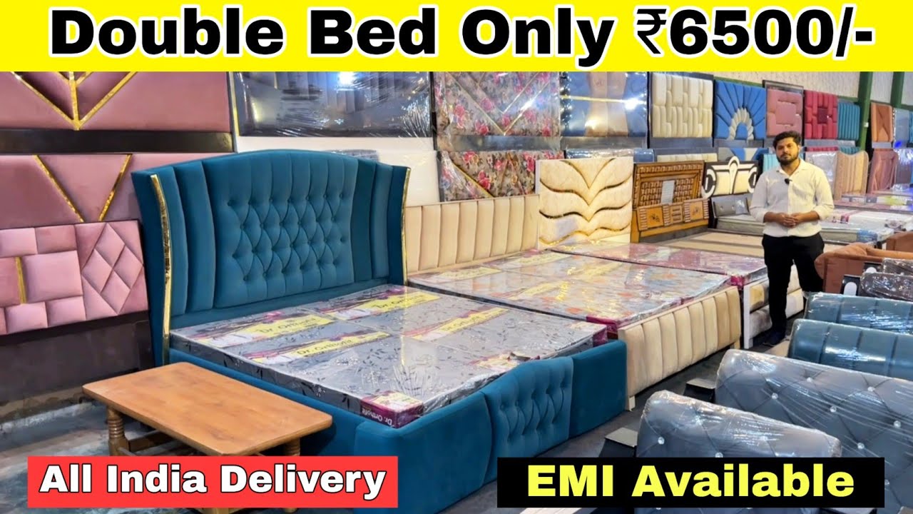 CHEAPEST FURNITURE MARKET DELHI🔥,Double Bed 6000, 5 seater sofa 6500, Almirah 2200, Furniture Market