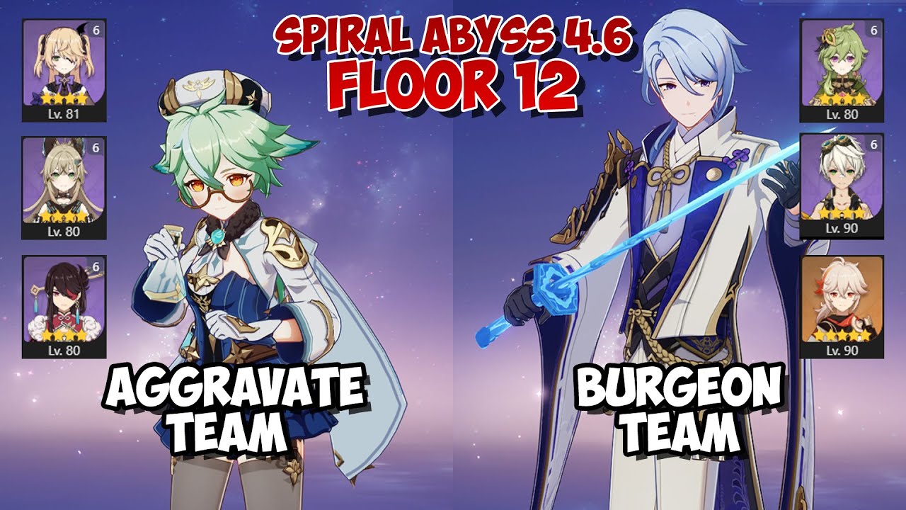 Sucrose Fischl Aggravate & Ayato Collei Burgeon | Spiral Abyss 4.6 | Genshin Impact
