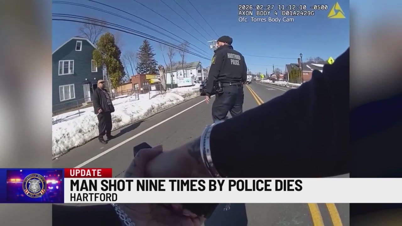 Man shot by Hartford police 9 times dies
