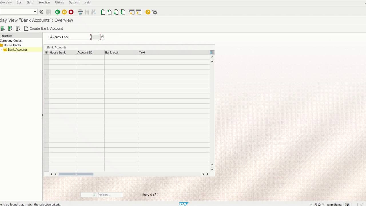 House Bank creation in S4 HANA system