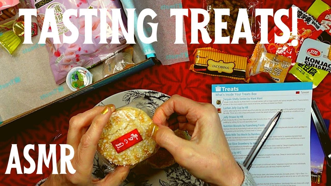 ASMR | Taste Testing New Box of International Snacks! Whispered