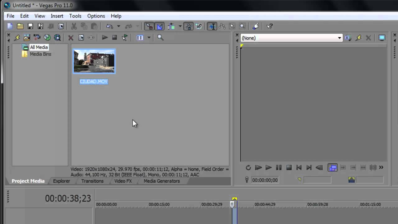 SONY VEGAS PRO 11 PARTE 3 INTERFACE VENTANA PRINCIPAL Y DEL EXPLORADOR