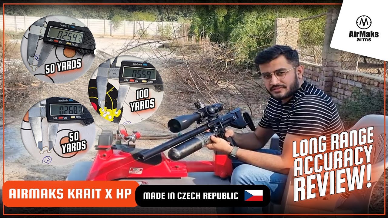 (PART 1/2) AirMaks 🇨🇿 Krait X HP Long Range Accuracy Review (50/75/100 Yards) New Shooter Experience
