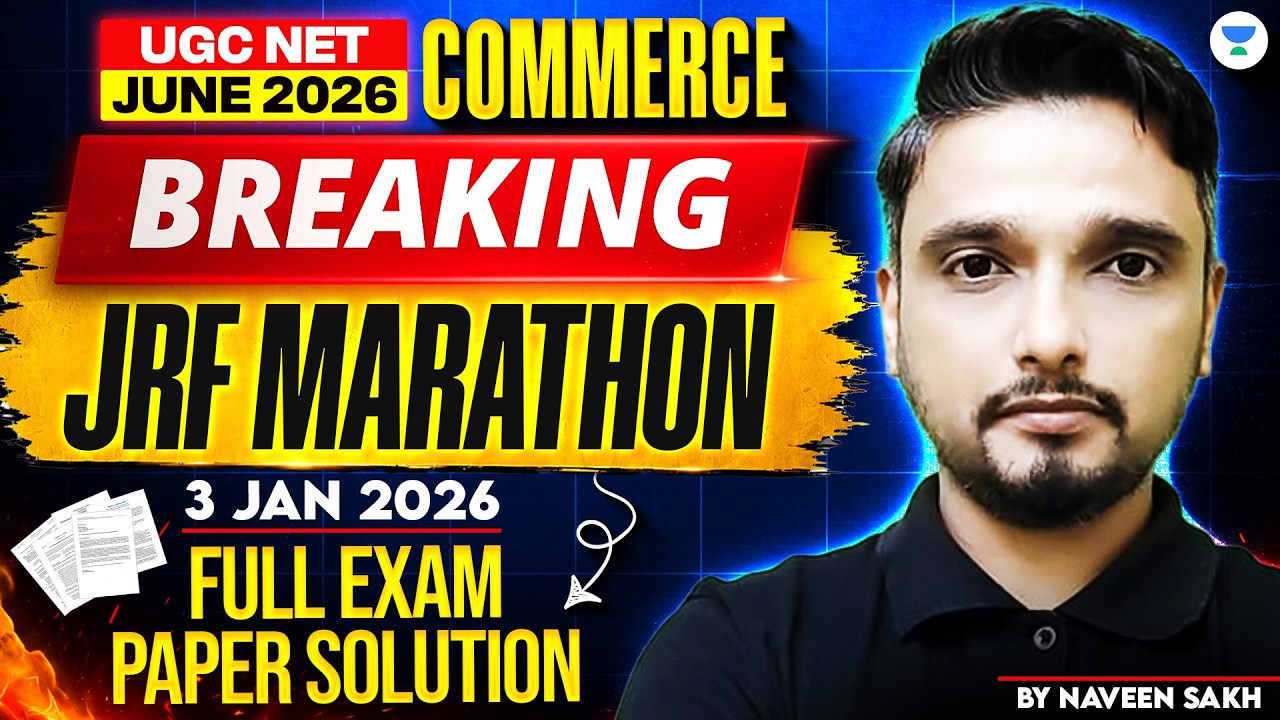 UGC NET Commerce 3 JAN 2026 Exam Paper Solution Marathon | UGC NET Paper 2 2026 | Naveen Sir