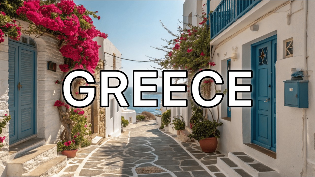 Greece 4K Walking Tour 🇬🇷 Sunny Day | Narrow Streets, Sea Views & Natural Sounds | No Music