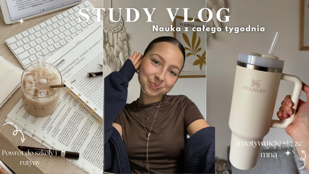 STUDY VLOG: Zmotywujcie się ze mną￼, powrót do szkoły & rutyny, nauka z 5 dni