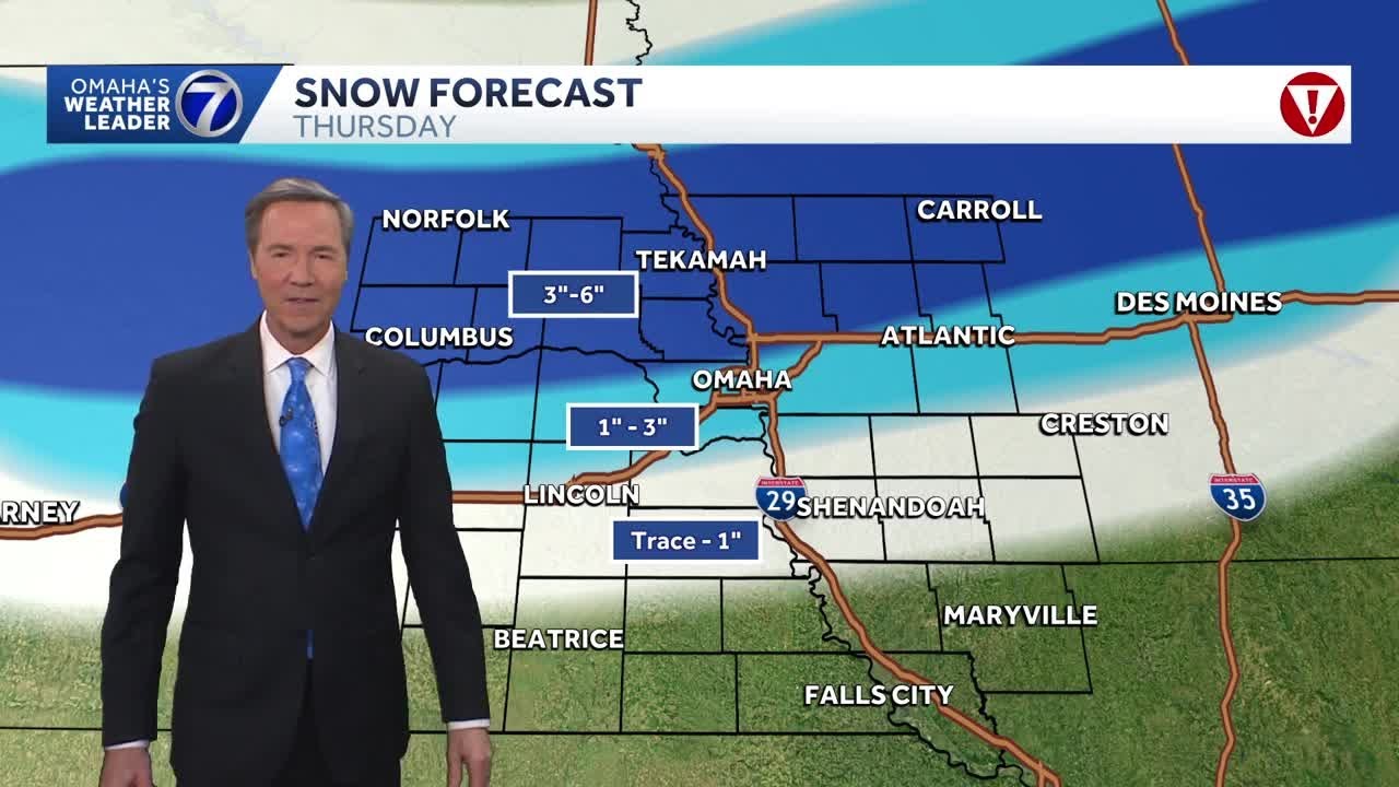 Snow likely around Omaha Thursday