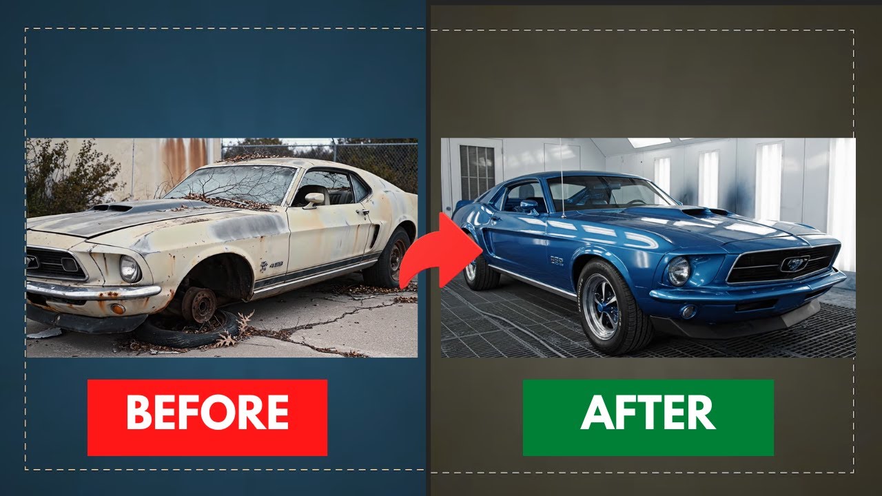 Ford Mustang Boss 429 1969 ASMR Car Restoration Full Rebuild of Grabber Blue  Abandoned to Factory