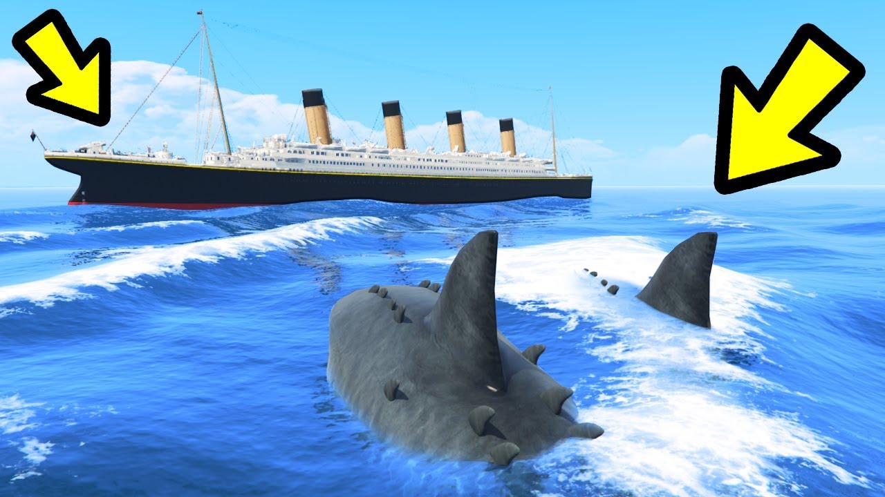 GTA 5 - The MEGALODON Shark vs. Titanic!