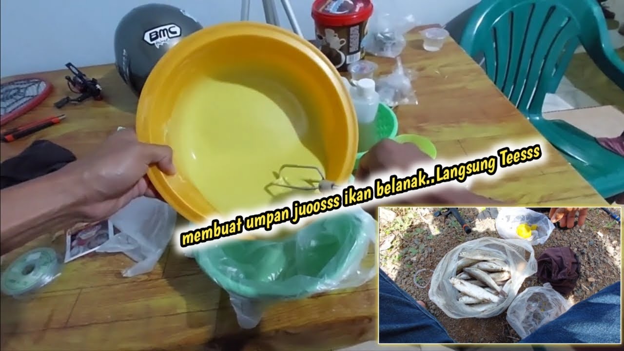Membuat umpan juosss mancing ikan belanak teknik ombyok