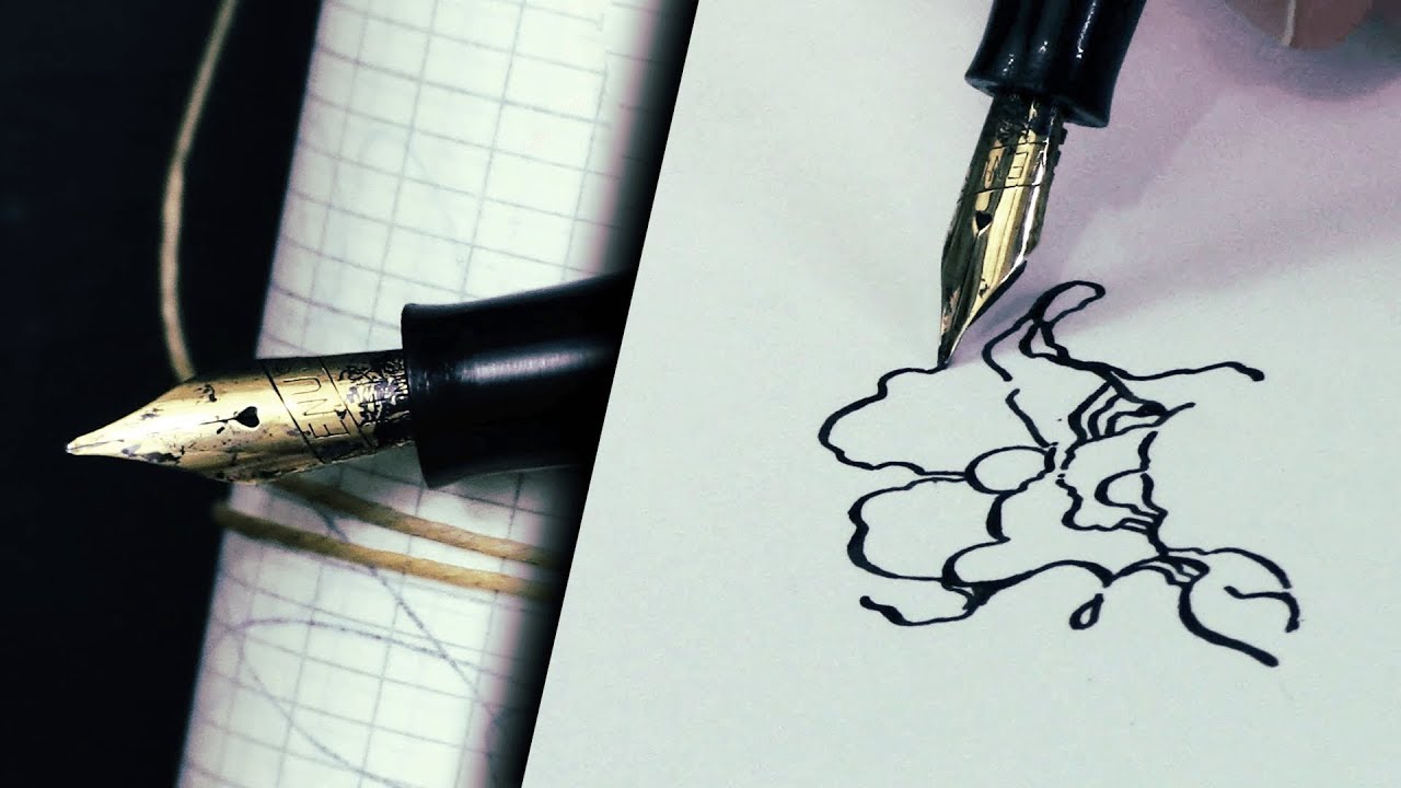 Vintage 1950's Gold Nib Fountain Pen Unbox & Drawing || You Send it, I Art it (Venus President)