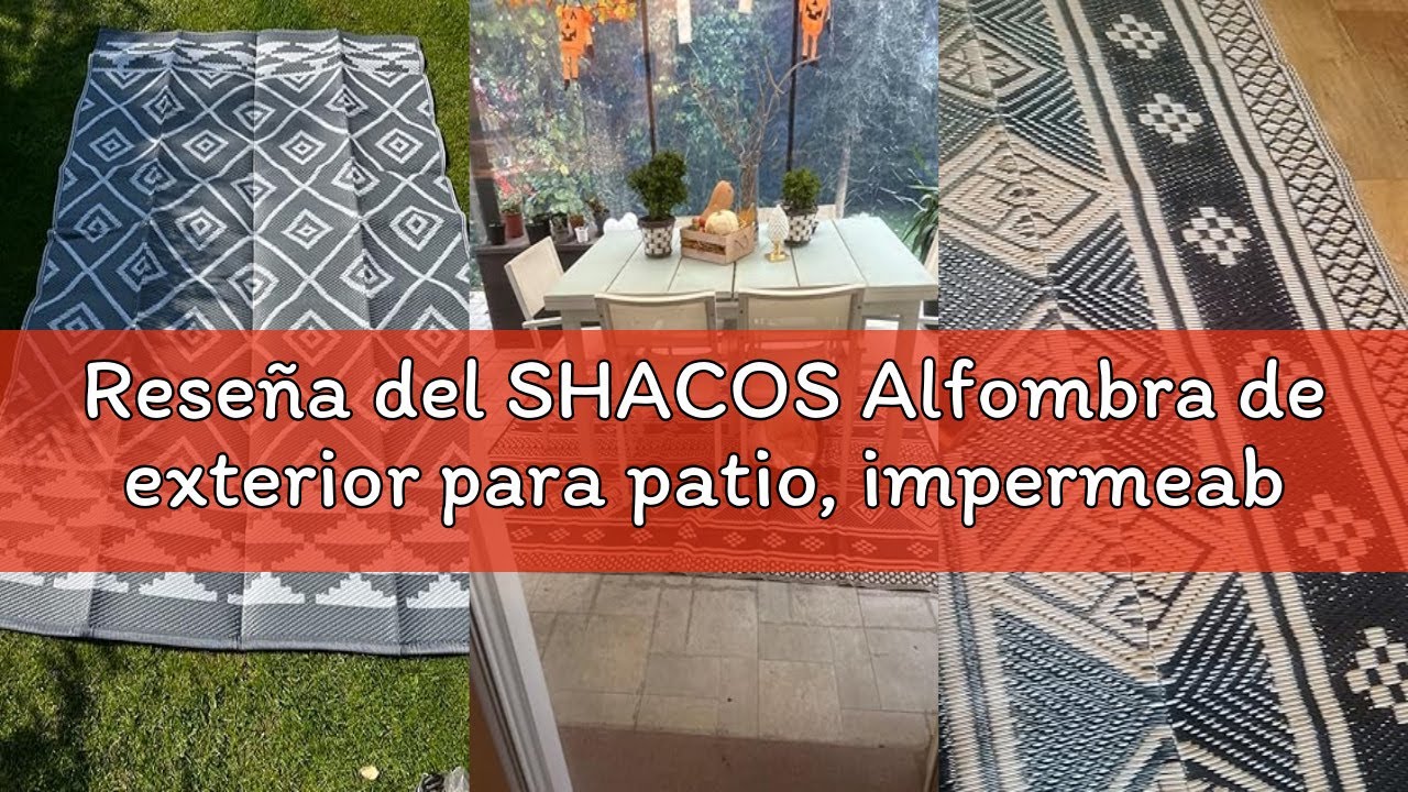 Reseña del SHACOS Alfombra de exterior para patio, impermeable, 180 x 270 cm, color negro, reversibl