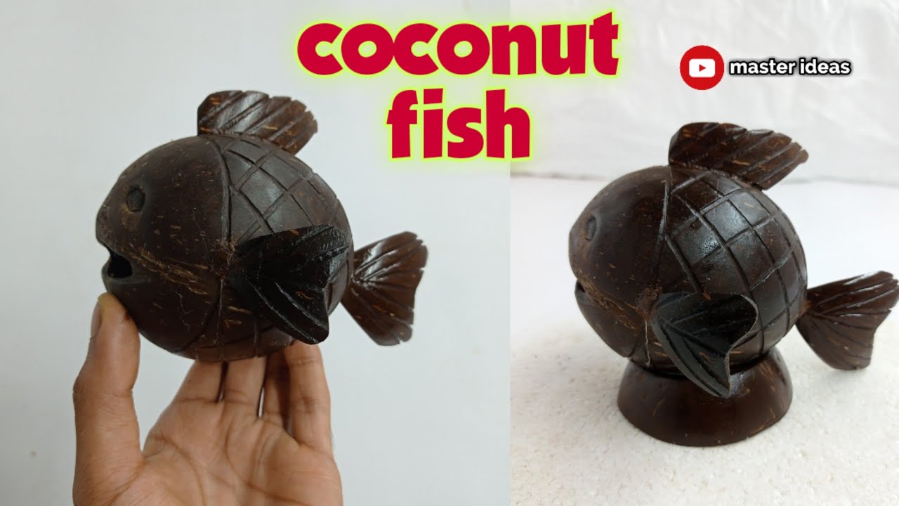 coconut shell craft fish🐟||coconut shell craft ideas || fish craft ||master ideas
