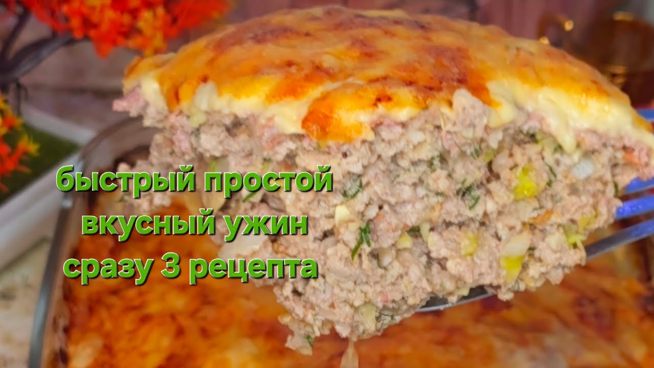 Быстрый и вкусный ужин. Сразу три отличных рецепта из мясного фарша. 