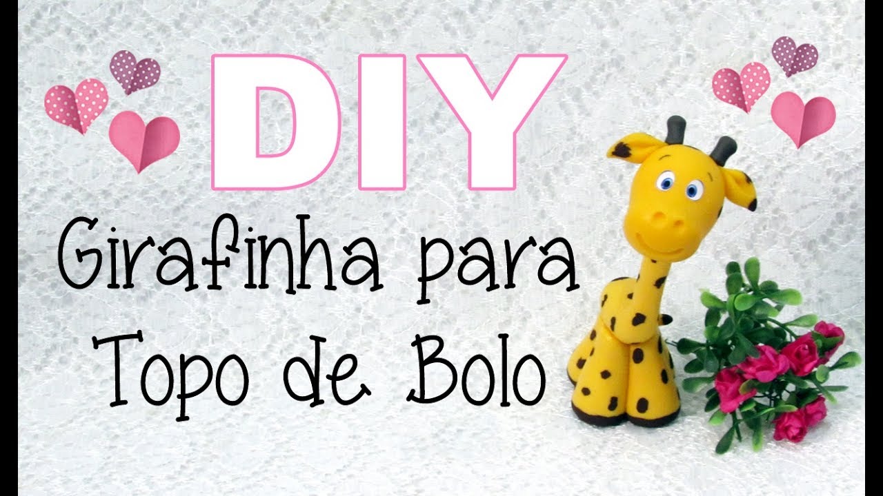 (DIY) Girafinha com 12 cm em Biscuit - Especial 3 Anos do Canal #8