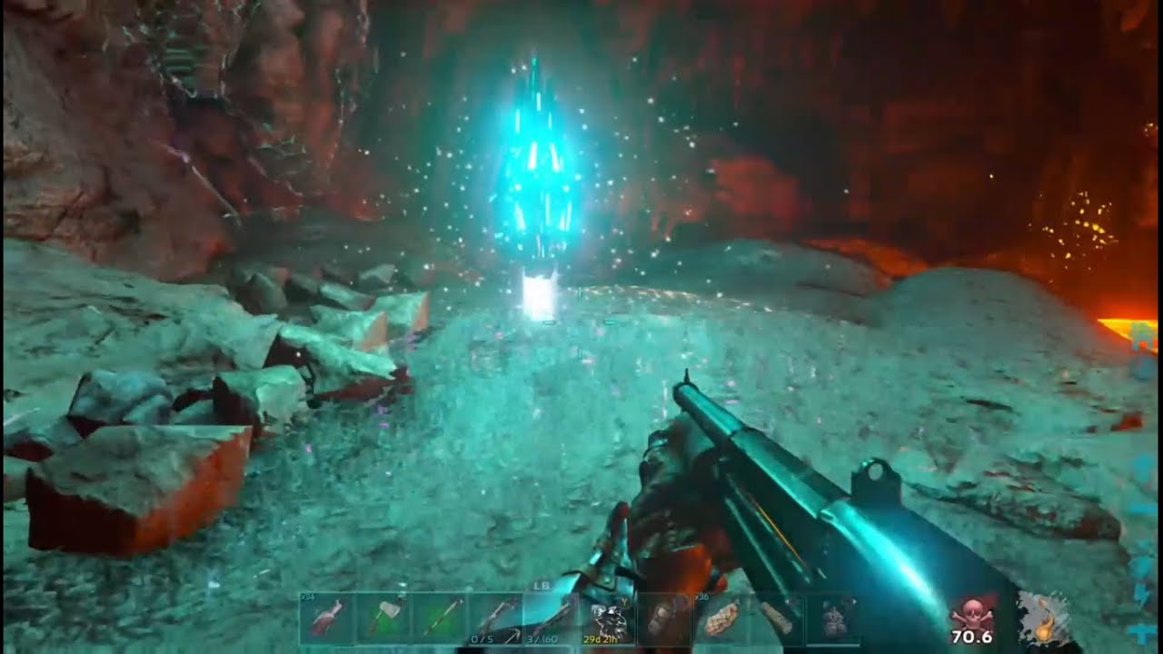 Ark como pasar cueva de lava SOLO (artefacto massive/masivo)