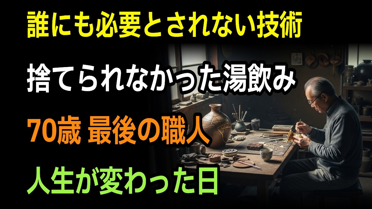 70歳の伝統職人、店を閉めようとした日、捨てられなかった一つの湯飲み。
