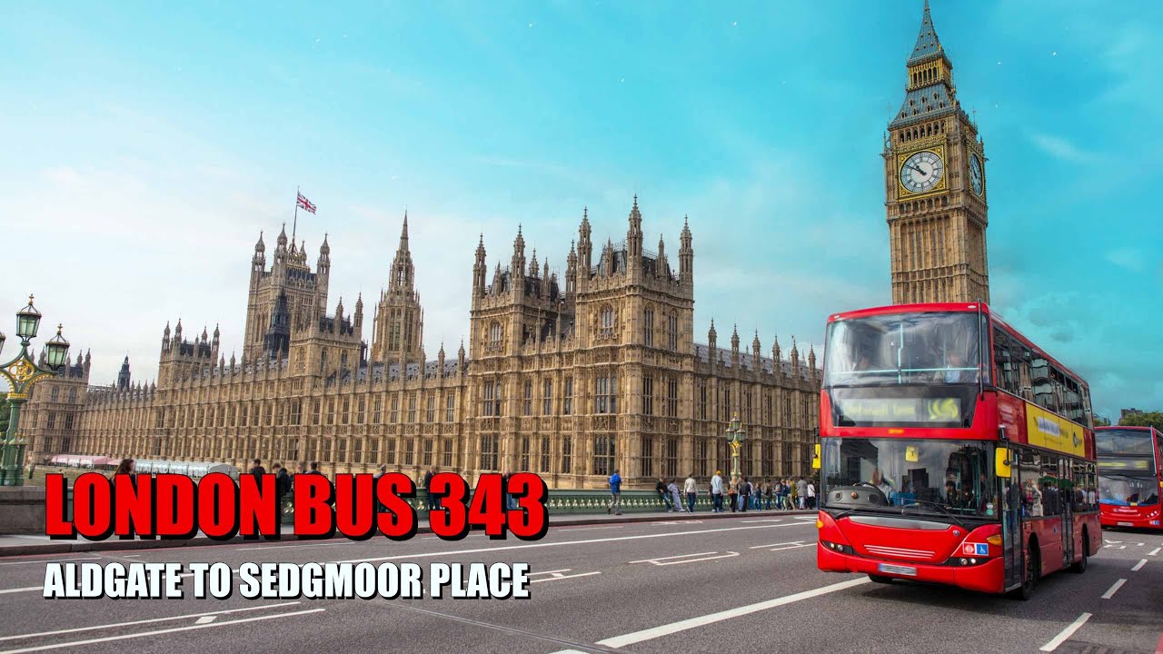 Sunny Day London Bus Journey On Route 343 From Aldgate To Sedgmoor Place