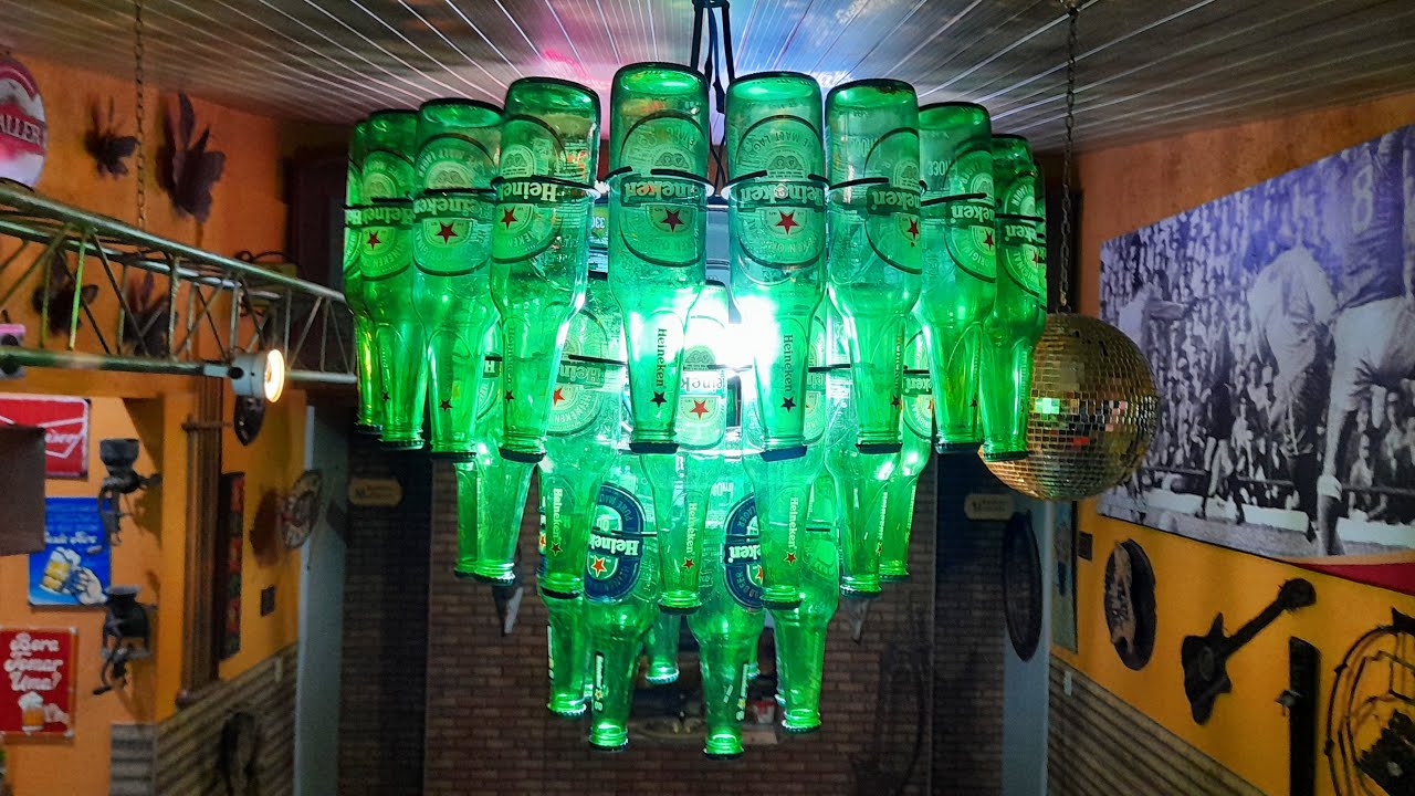 Como fazer um Lustre de garrafas Heineken
