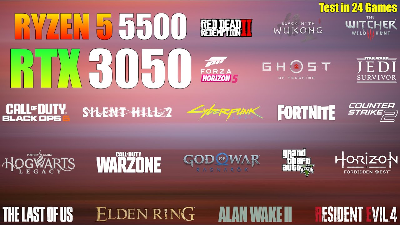 RTX 3050 + Ryzen 5 5500 : Test in 24 Games - Enough for 1080p Gaming?