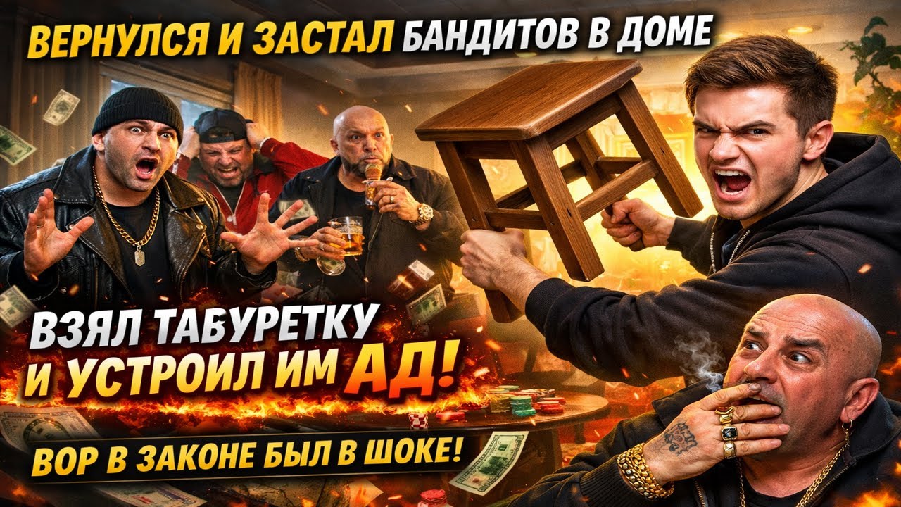 ВЕРНУЛСЯ И ЗАСТАЛ БАНДИТОВ В ДОМЕ  ВЗЯЛ ТАБУРЕТКУ И УСТРОИЛ ИМ АД  ВОР В ЗАКОНЕ БЫЛ В ШОКЕ
