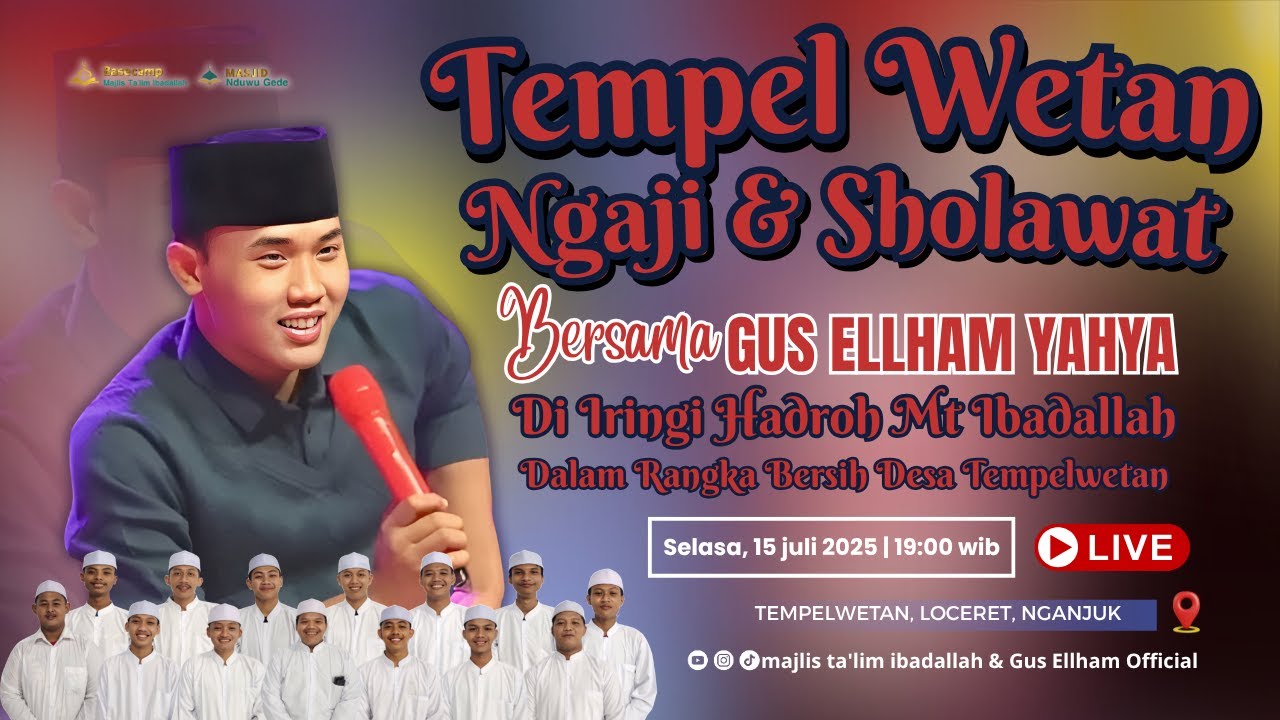 TEMPELWETAN BERSHOLAWAT BERSAMA MAJELIS TA'LIM IBADALLAH DALAM BERSIH DESA TEMPELWETAN