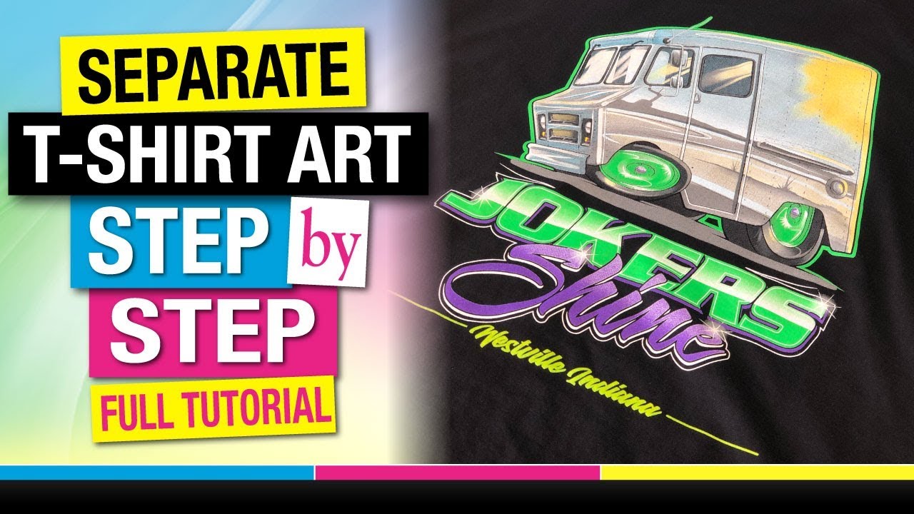 How to Separate Complex Tee Shirt Art for Screen Printing Step by Step Full Tutorial