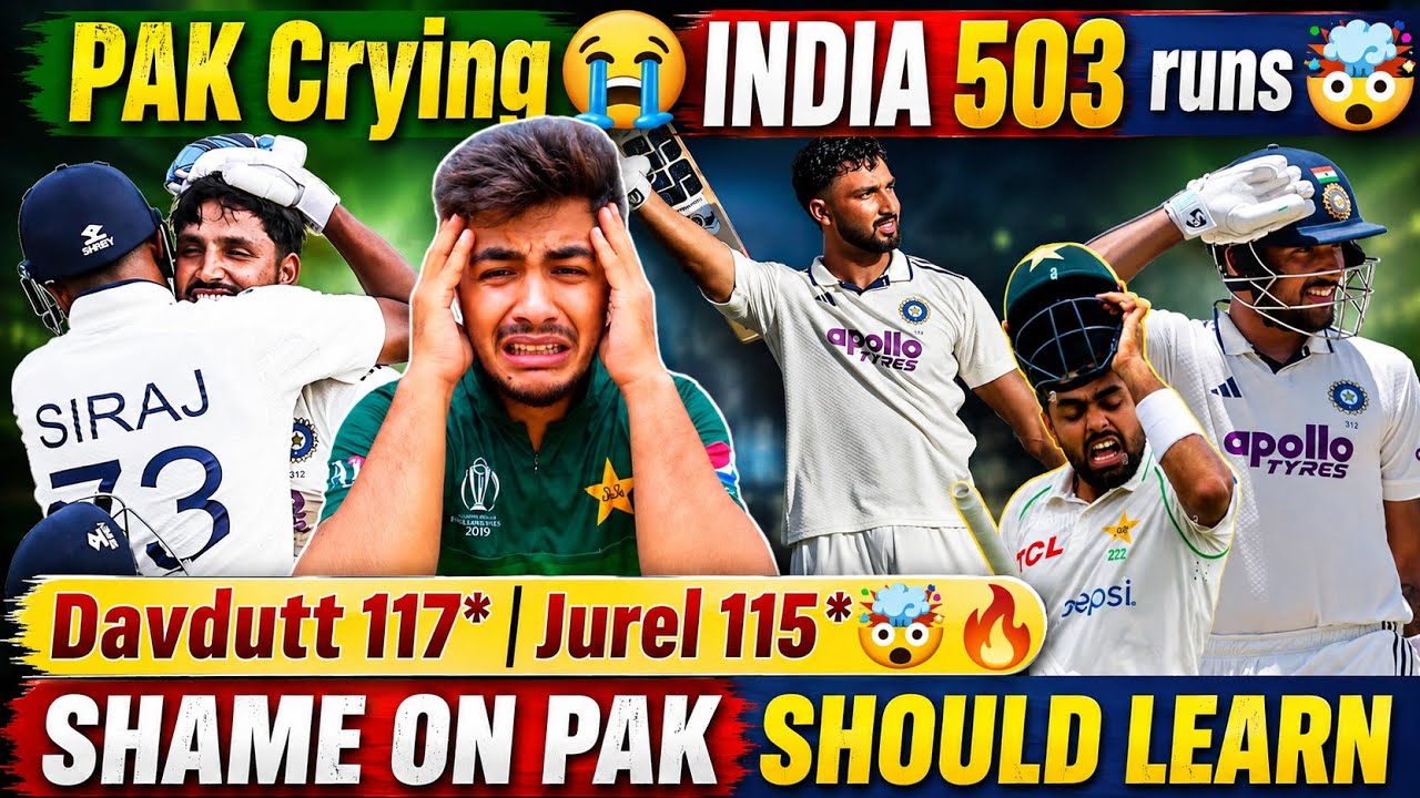 PAK Crying😭 INDIA 503 runs in 1st Inning of 2nd Test | Davdutt Padikkal 117 | Dhruv jurel 115 | IND🔥