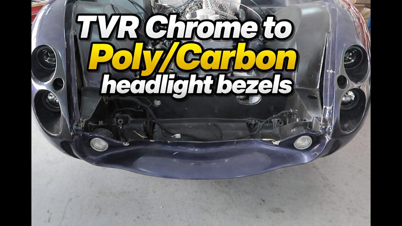 Replacing TVR Chrome Headlight Bezels with Our Poly/Carbon Upgrade