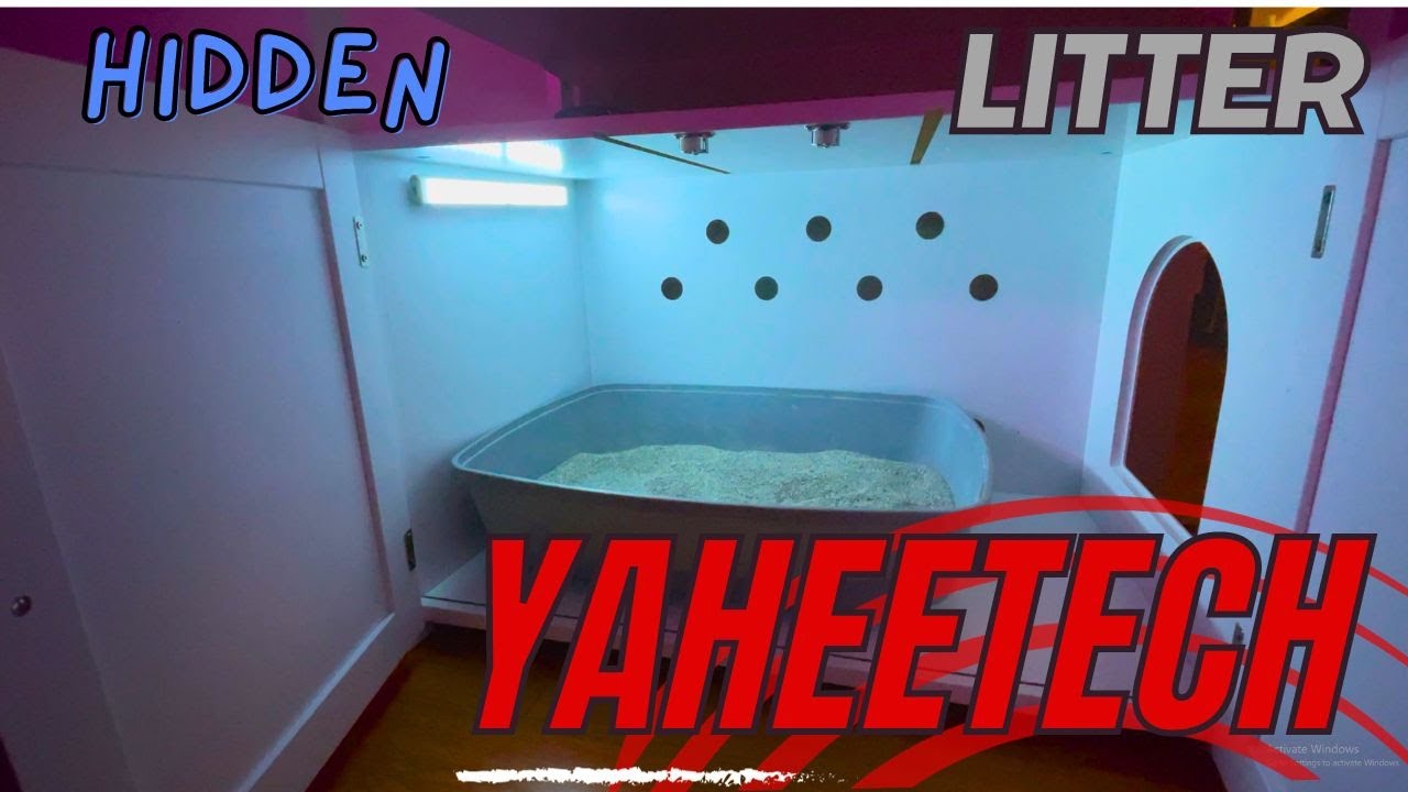 Yaheetech Hidden Cat Litter Box Enclosure w Storage Shelf & Adjustable Inner Space | Build | Large