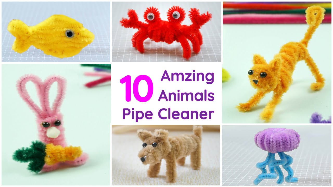 10 AMAZING ANIMALS with PIPE CLEANER you can do anytime | Easy Pipe Cleaner Craft
